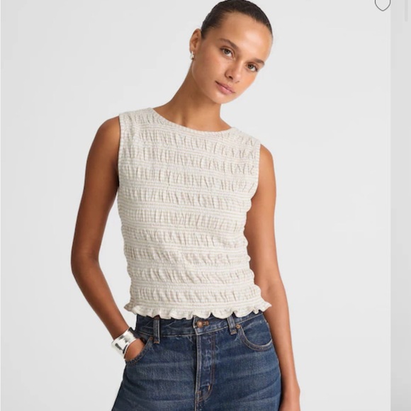 Madewell Tops - NWT Madewell Smocked Boatneck Tank